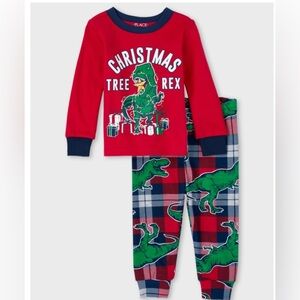 The Children’s Place Christmas Pj Set T Rex Glow in Dark 6-9 M